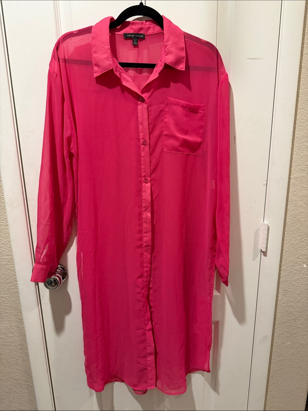 Moa Moa Bright Pink Blouse/Tunics/Swimwear Cover up /Sheer